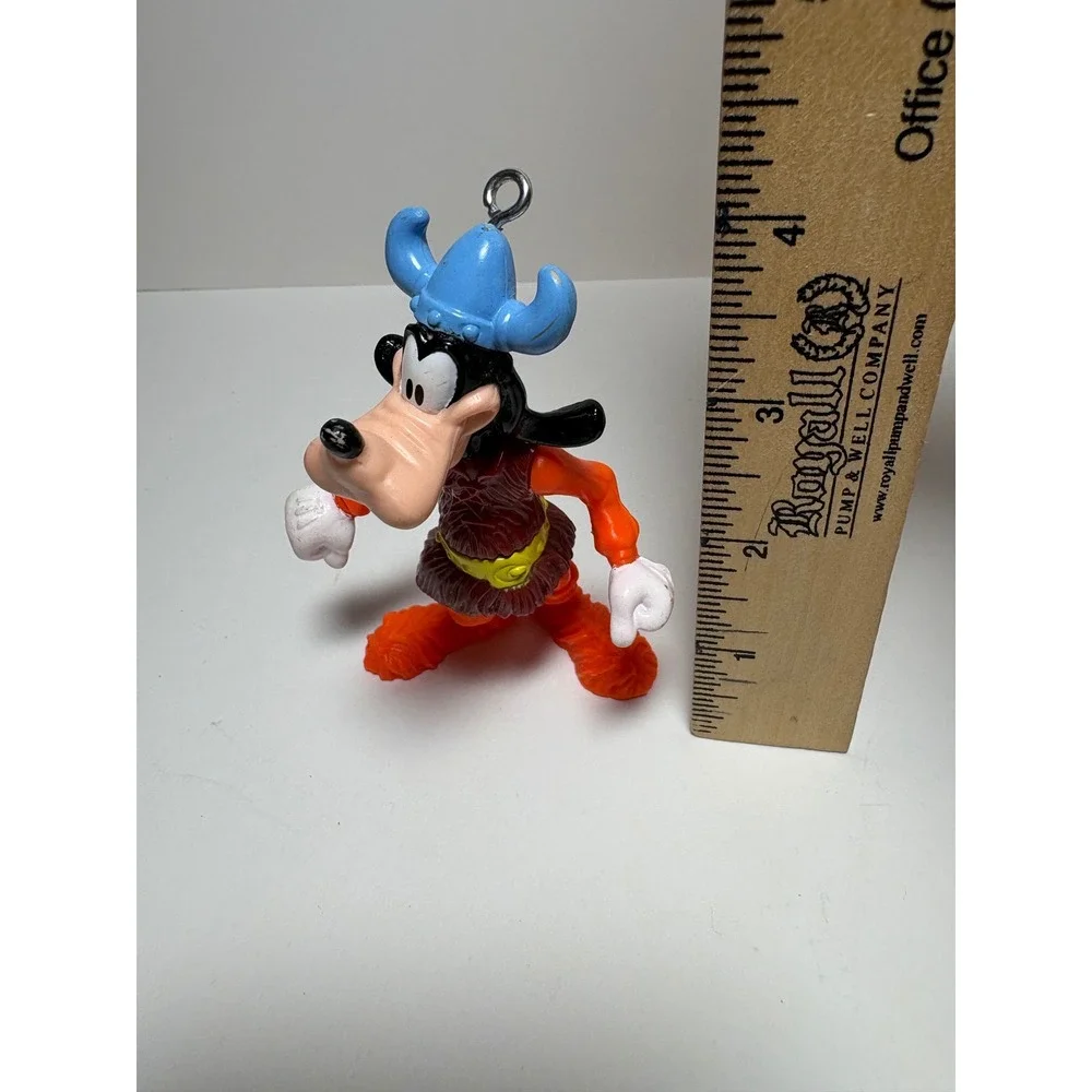 Disney Goofy Viking PVC Figure Keychain Ornament Blue Horned Helmet